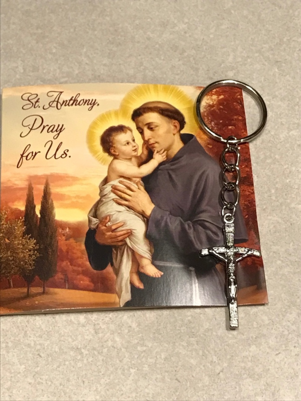 Metal cross crucifix on keyring keychain $5 in bundles!